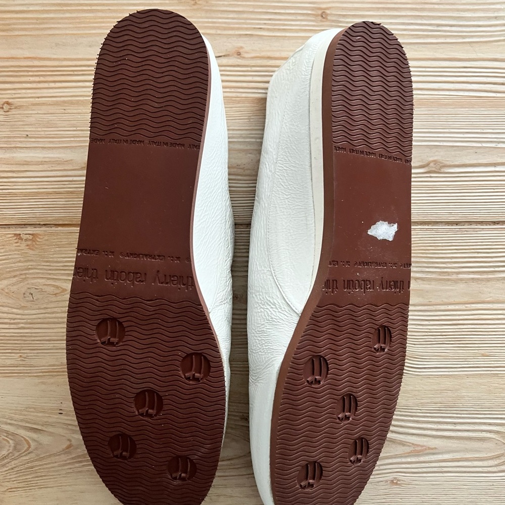 Thierry Rabotin White Leather Slip-On Flats Made in Italy Women’s 42 - Picture 6 of 6